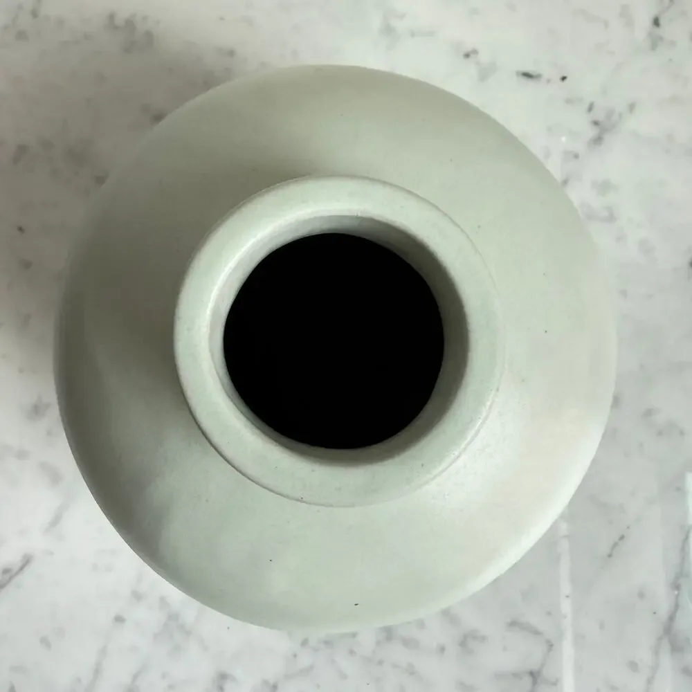 West Elm Mint Green Ceramic Vase Contemporary Modern Minimalist Farmhouse Decor